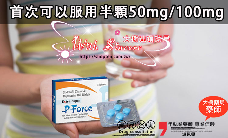 首次可以服用半顆50mg或100mg進行劑量測試，以達到必利吉最佳劑量